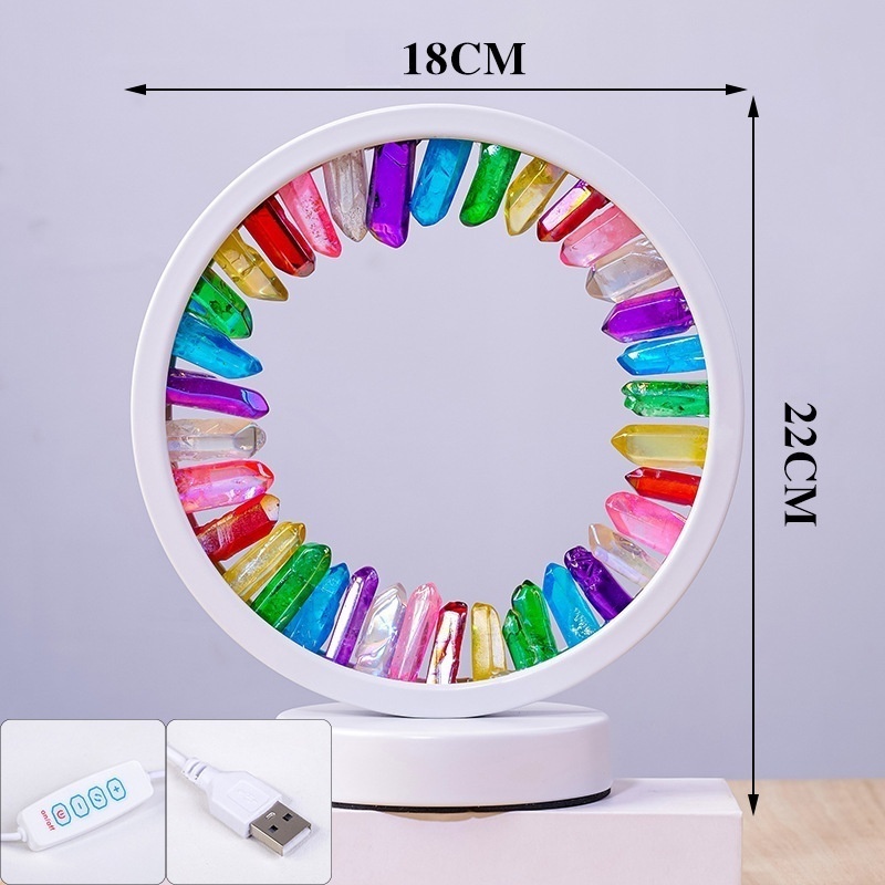 New natural crystal electroplating single crystal round atmosphere lamp ornaments