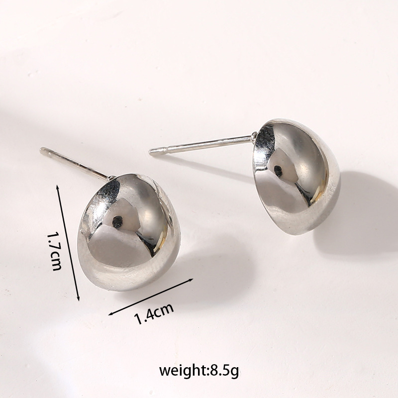 Stainless steel teardrop earrings 18k gold polished titanium steel geometric small earrings