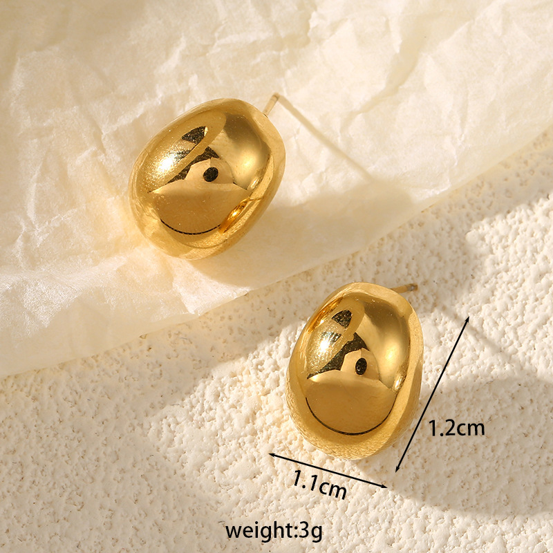 Stainless steel teardrop earrings 18k gold polished titanium steel geometric small earrings