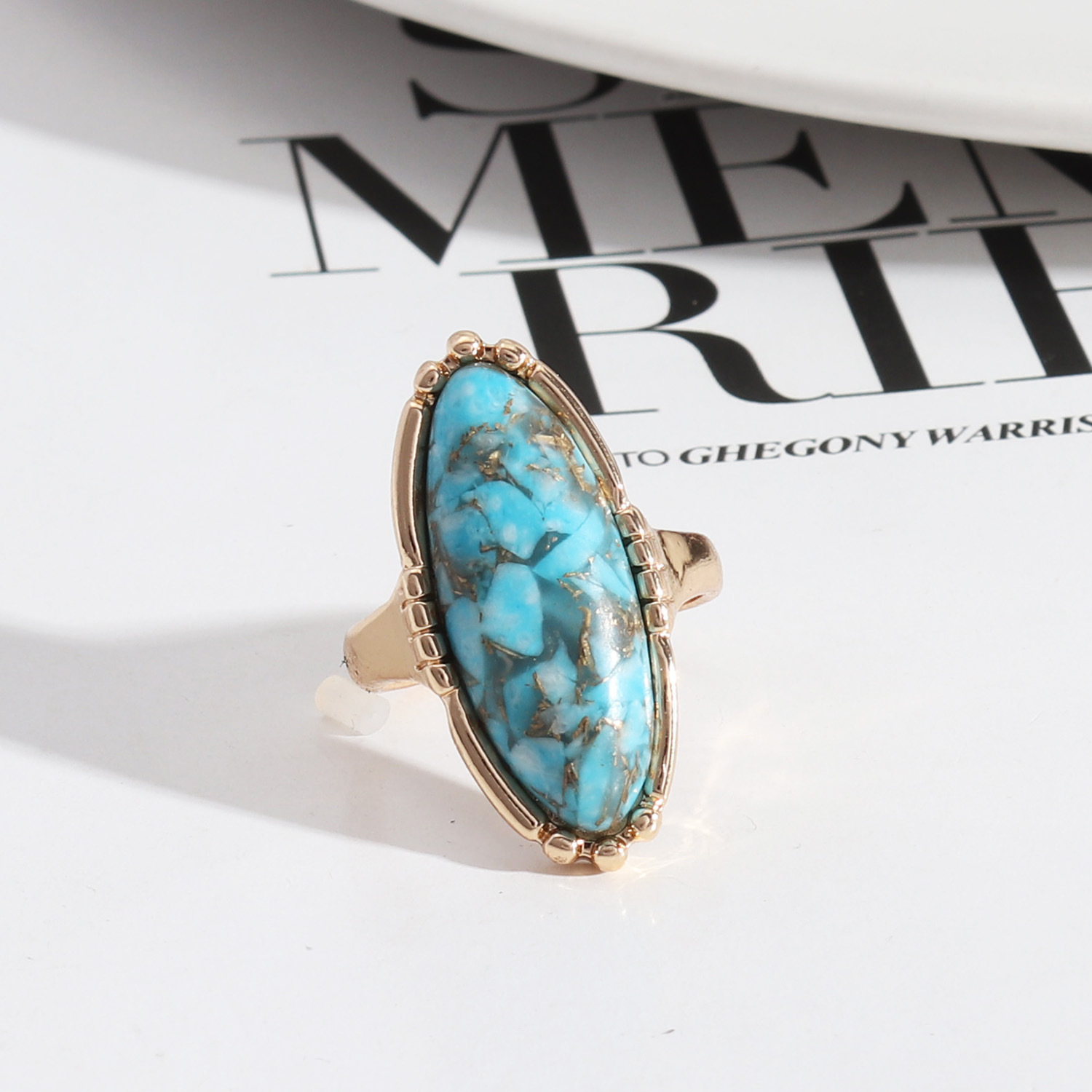 Crystal texture fashionable personality versatile trend ring