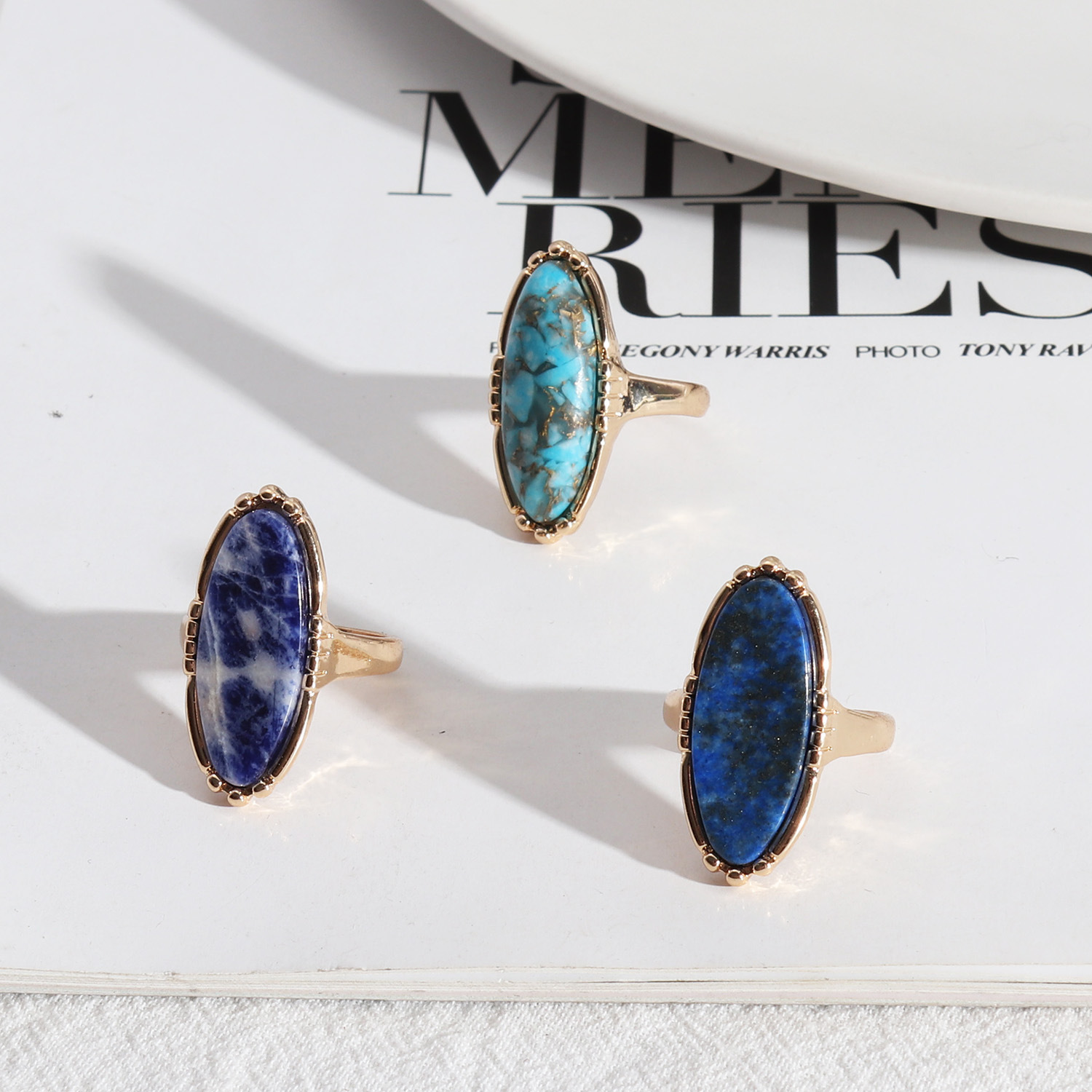 Crystal texture fashionable personality versatile trend ring