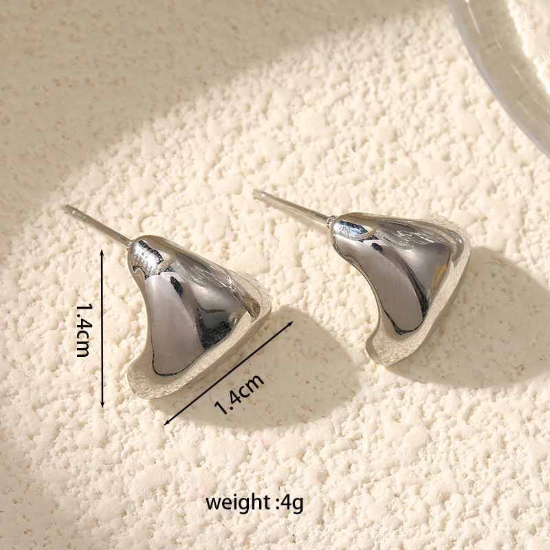 Stainless steel teardrop earrings 18k gold polished titanium steel geometric small earrings