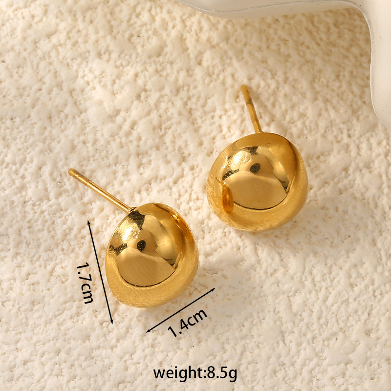 Stainless steel teardrop earrings 18k gold polished titanium steel geometric small earrings