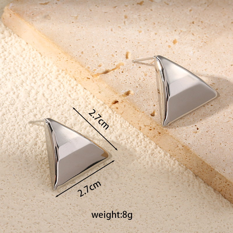 Stainless steel teardrop earrings 18k gold polished titanium steel geometric small earrings