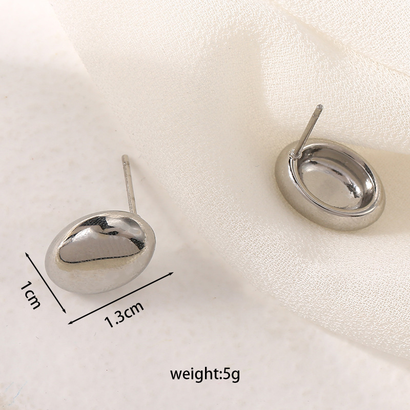 Stainless steel teardrop earrings 18k gold polished titanium steel geometric small earrings