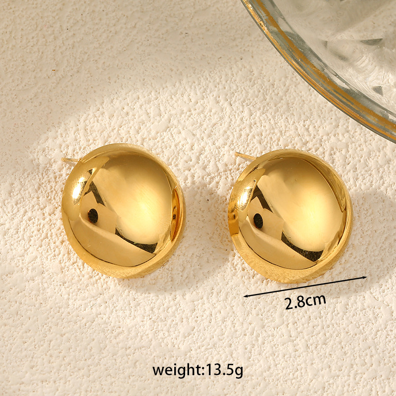 Stainless steel teardrop earrings 18k gold polished titanium steel geometric small earrings