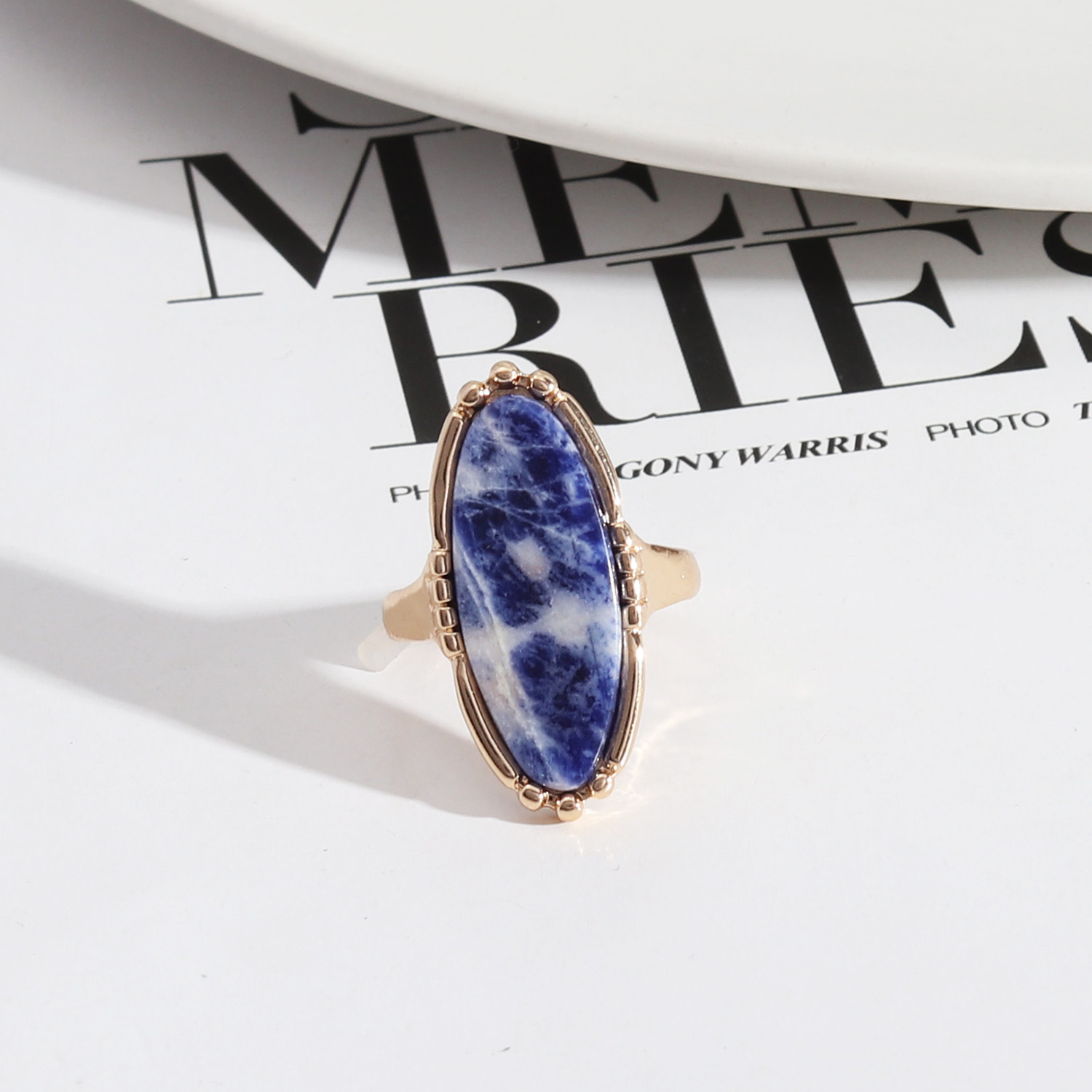 Crystal texture fashionable personality versatile trend ring