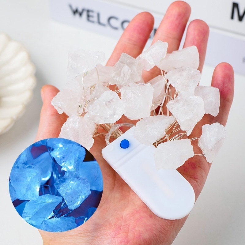 Natural crystal stone atmosphere light strip color light string decorative night light