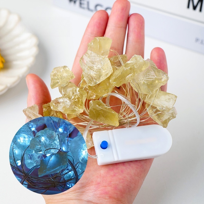 Natural crystal stone atmosphere light strip color light string decorative night light