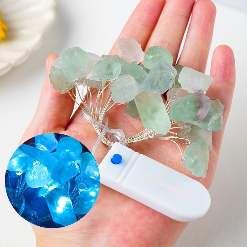 Natural crystal stone atmosphere light strip color light string decorative night light