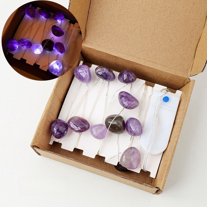 Natural crystal stone atmosphere light strip color light string decorative night light
