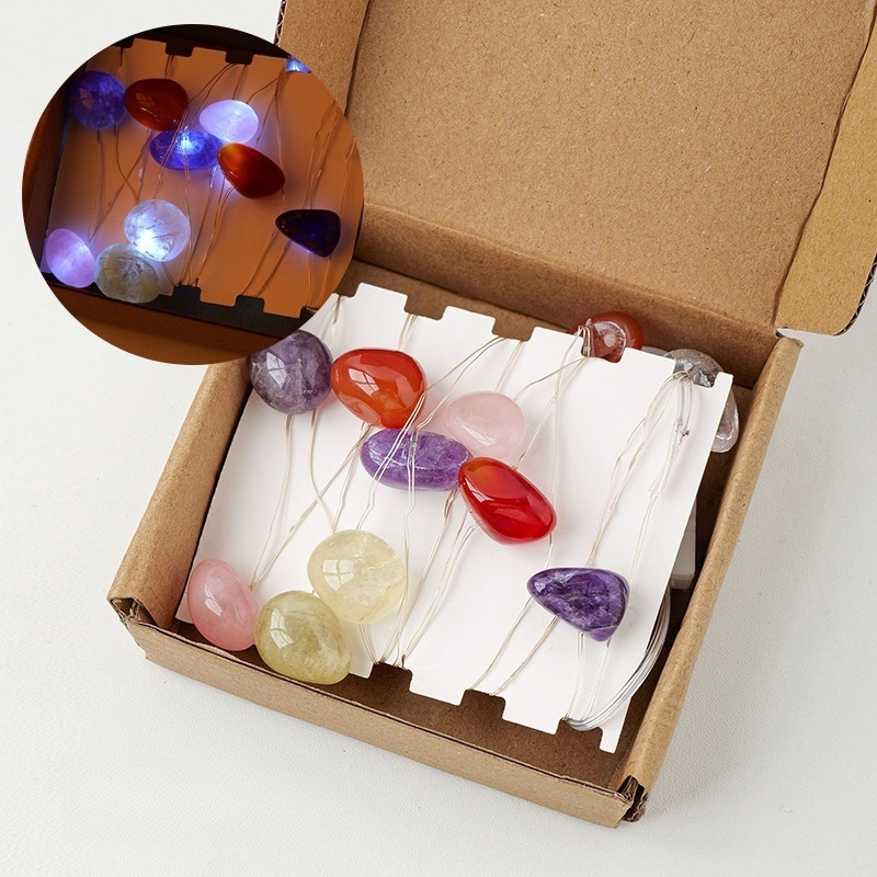 Natural crystal stone atmosphere light strip color light string decorative night light