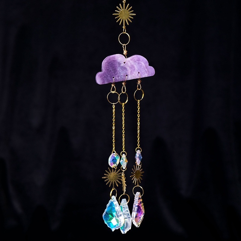 Natural crystal cloud wind chime doorbell window chime pendant sun catcher pendant