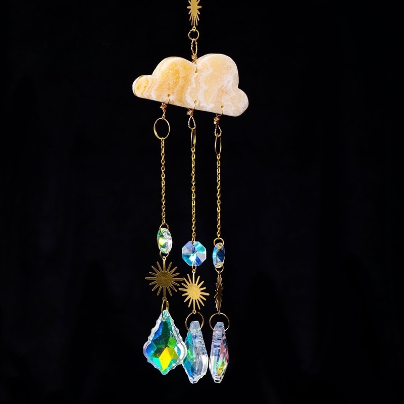 Natural crystal cloud wind chime doorbell window chime pendant sun catcher pendant