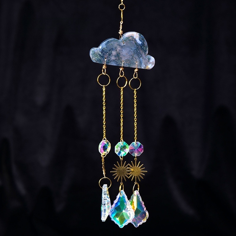 Natural crystal cloud wind chime doorbell window chime pendant sun catcher pendant
