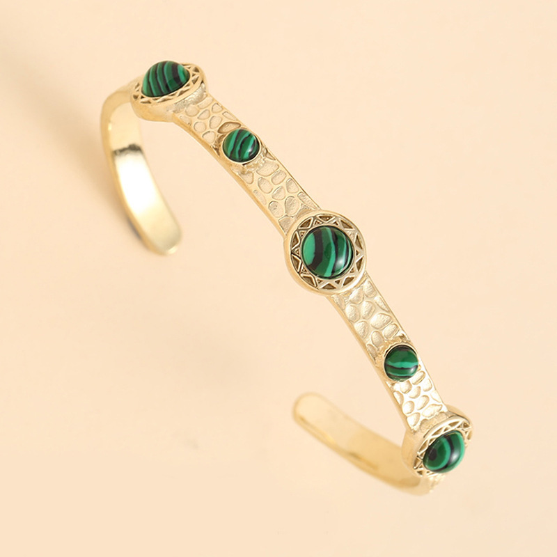 Stainless steel turquoise adjustable bracelet for women