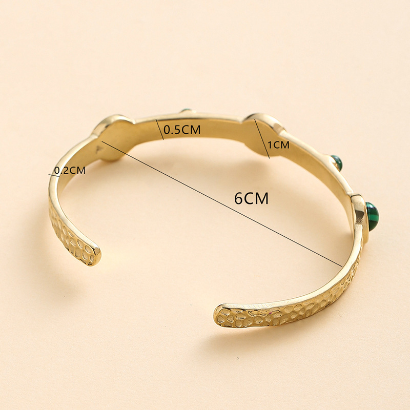 Stainless steel turquoise adjustable bracelet for women