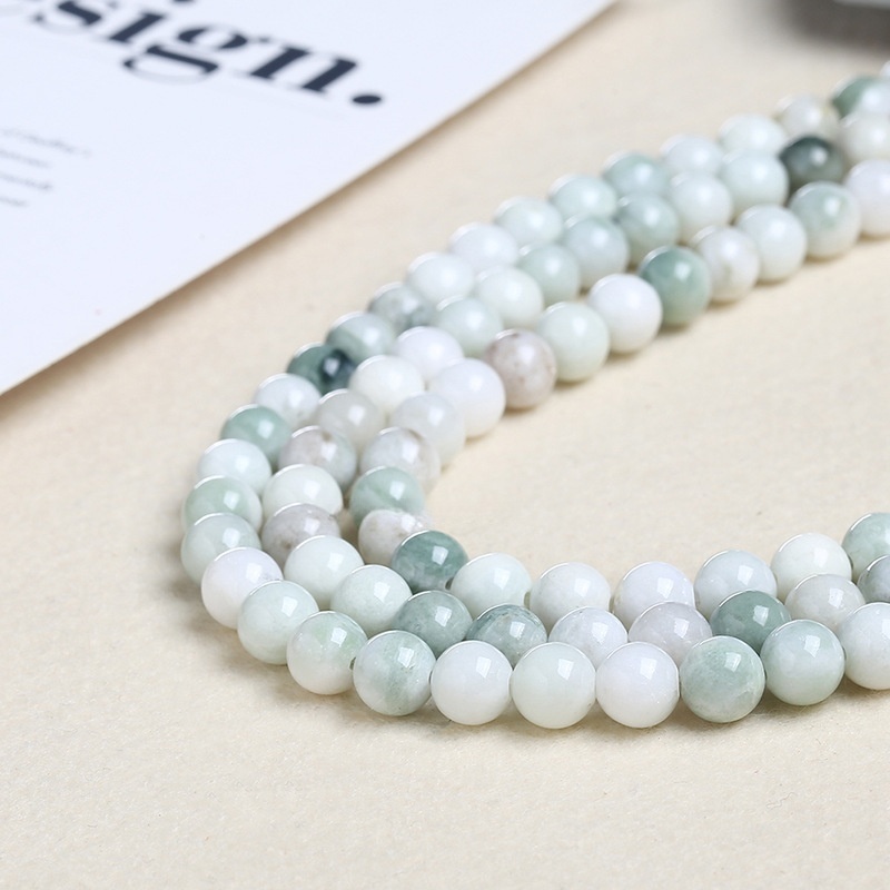 Maotian jade loose beads round beads jade semi-finished products DIY jewelry accessories