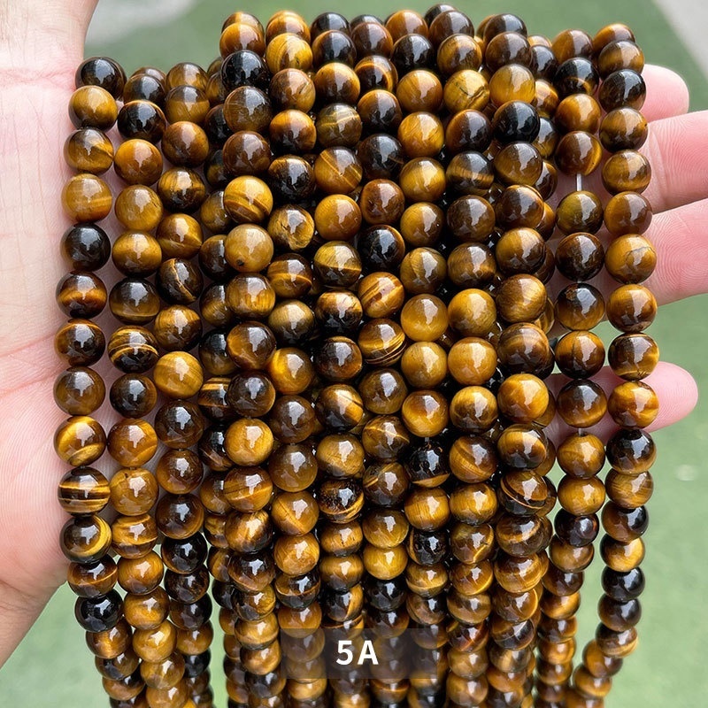 Natural tiger eye stone loose beads diy jewelry accessories round beads