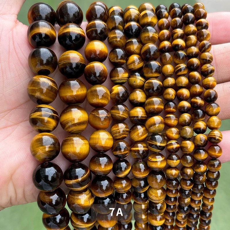 Natural tiger eye stone loose beads diy jewelry accessories round beads