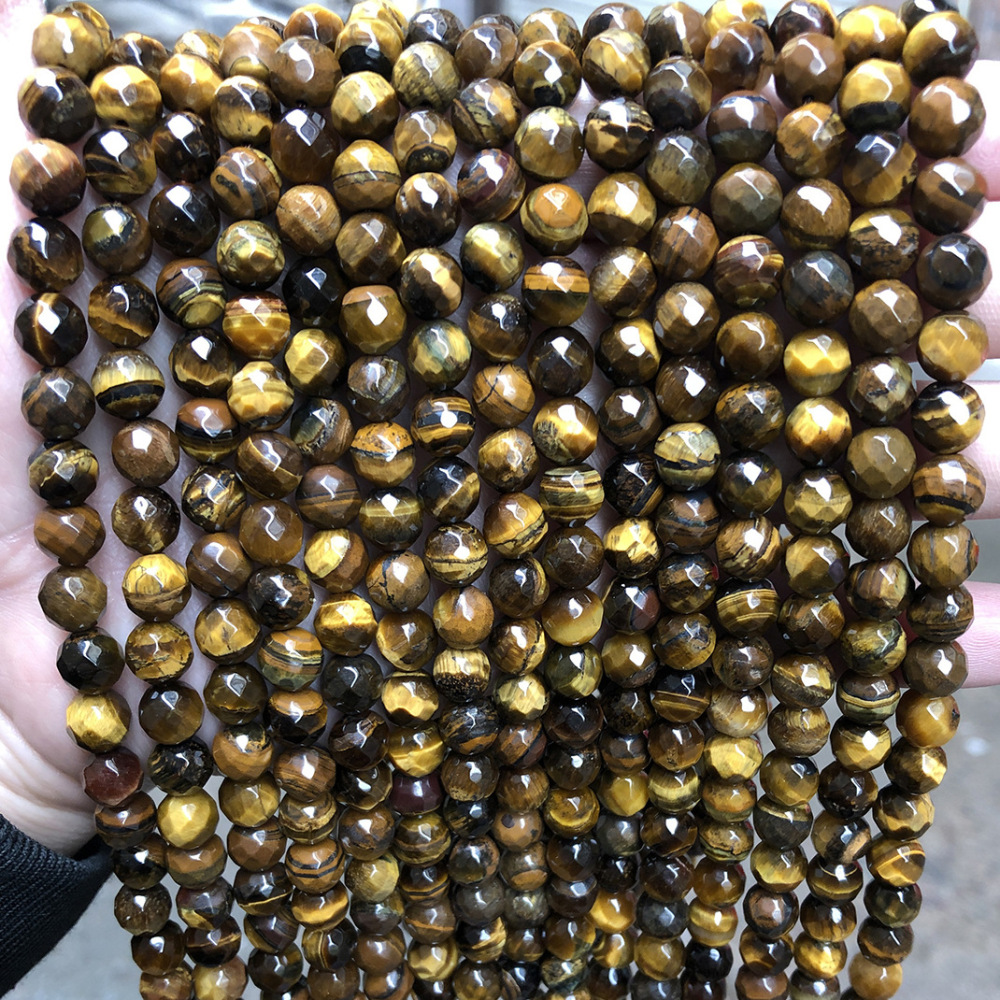 Natural tiger eye stone loose beads diy jewelry accessories round beads
