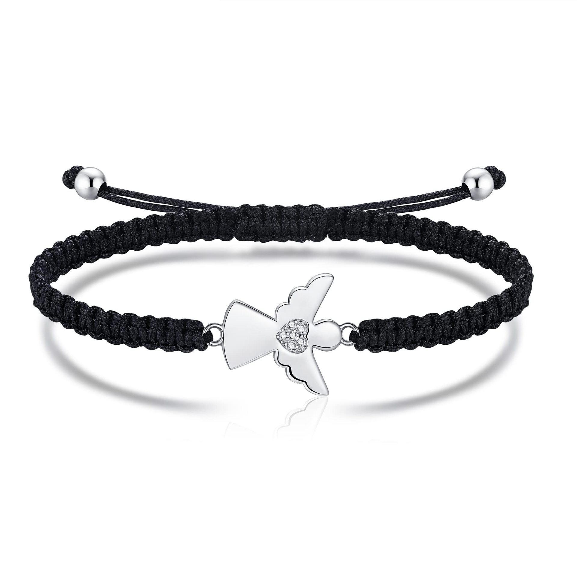Women's Braided Bracelet Love Angel Pendant Handmade Braided Adjustable Bracelet