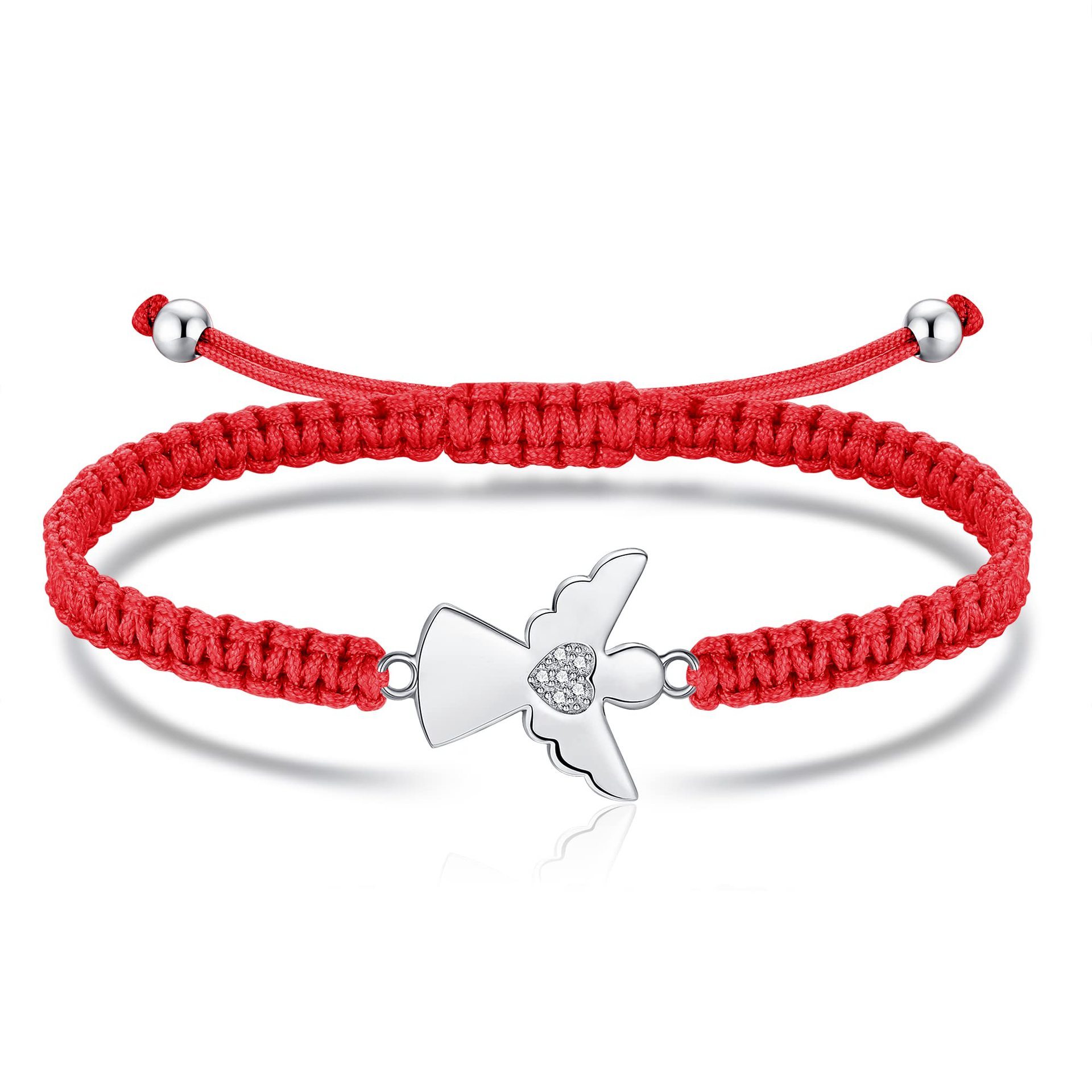Women's Braided Bracelet Love Angel Pendant Handmade Braided Adjustable Bracelet