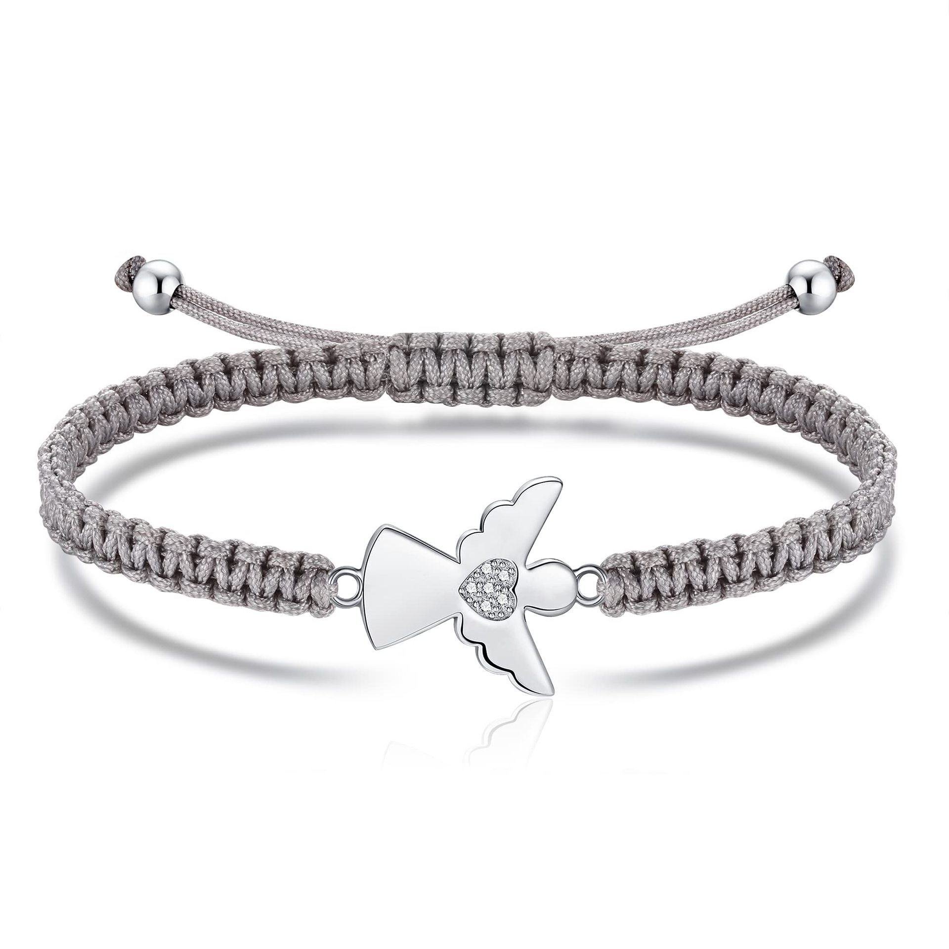 Women's Braided Bracelet Love Angel Pendant Handmade Braided Adjustable Bracelet