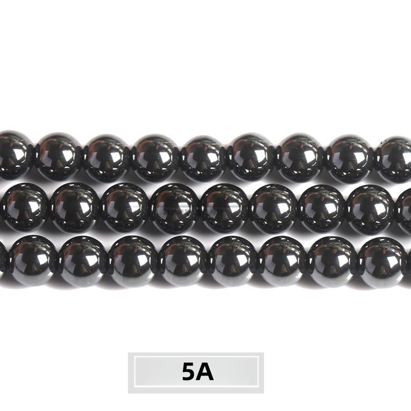 Natural black gallstone loose beads DIY jewelry accessories black iron stone magnet stone