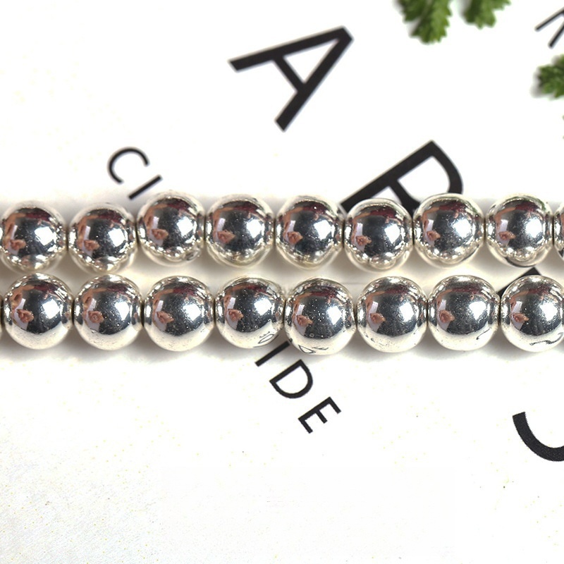 Natural black gallstone loose beads DIY jewelry accessories black iron stone magnet stone