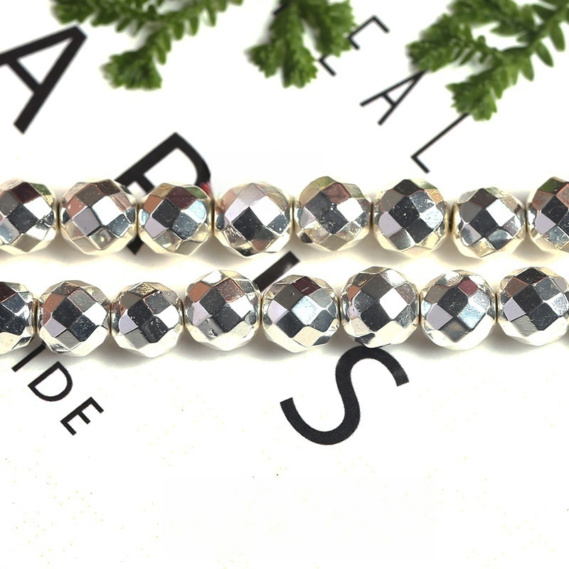 Natural black gallstone loose beads DIY jewelry accessories black iron stone magnet stone