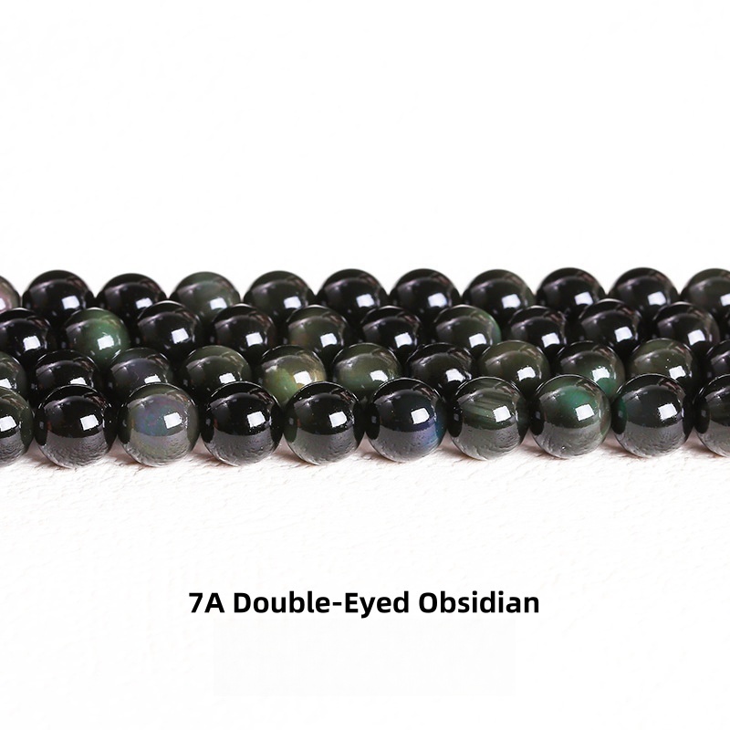 Natural obsidian round beads rainbow eye obsidian diy jewelry accessories