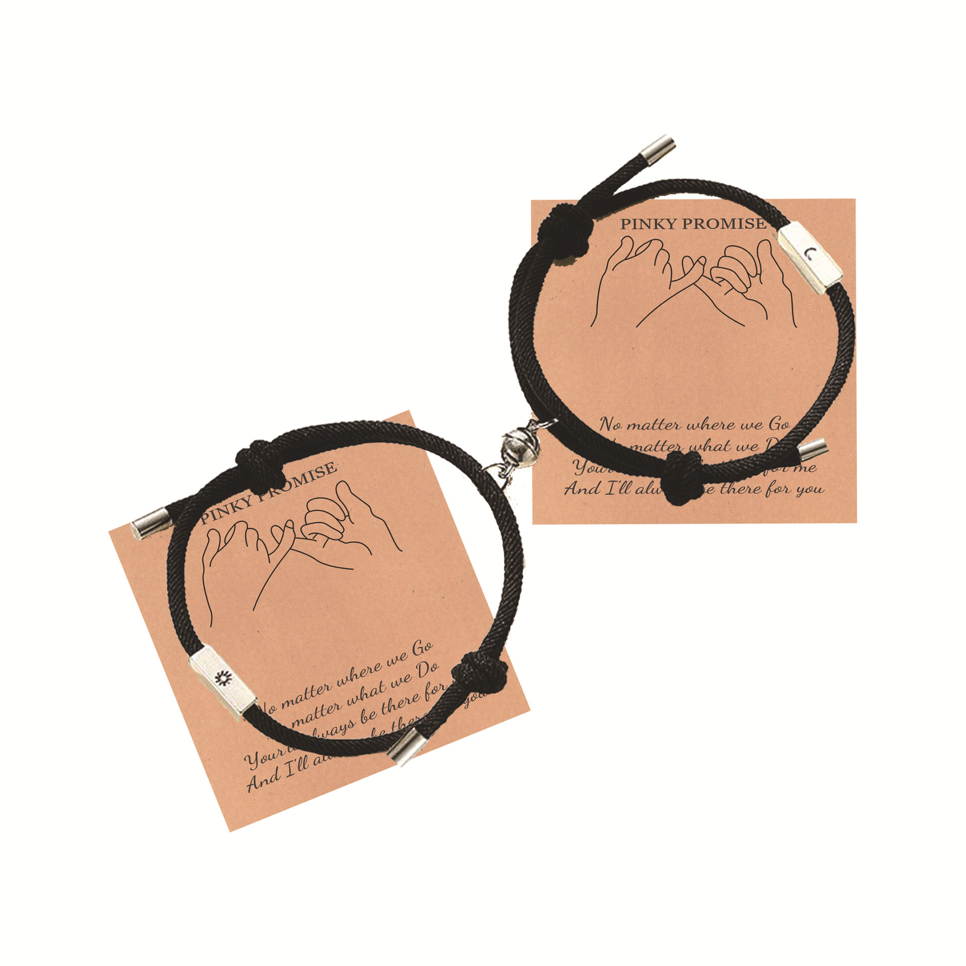 Couple bracelet set LOVE spherical magnetic hand-woven adjustable colored rope bracelet