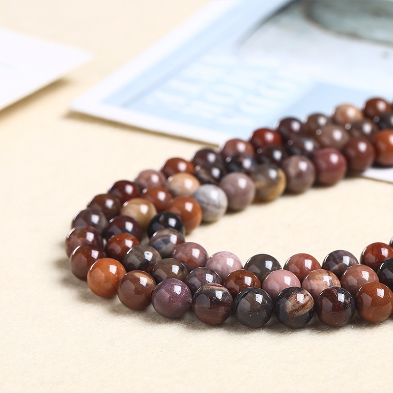 Natural tree fossil loose beads diy beads wood stone round beads