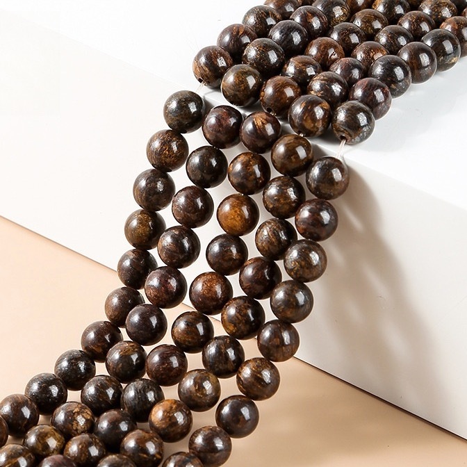 Natural bronze pyroxene loose beads diy jewelry accessories beads