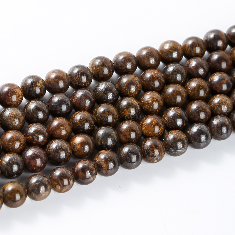 Natural bronze pyroxene loose beads diy jewelry accessories beads