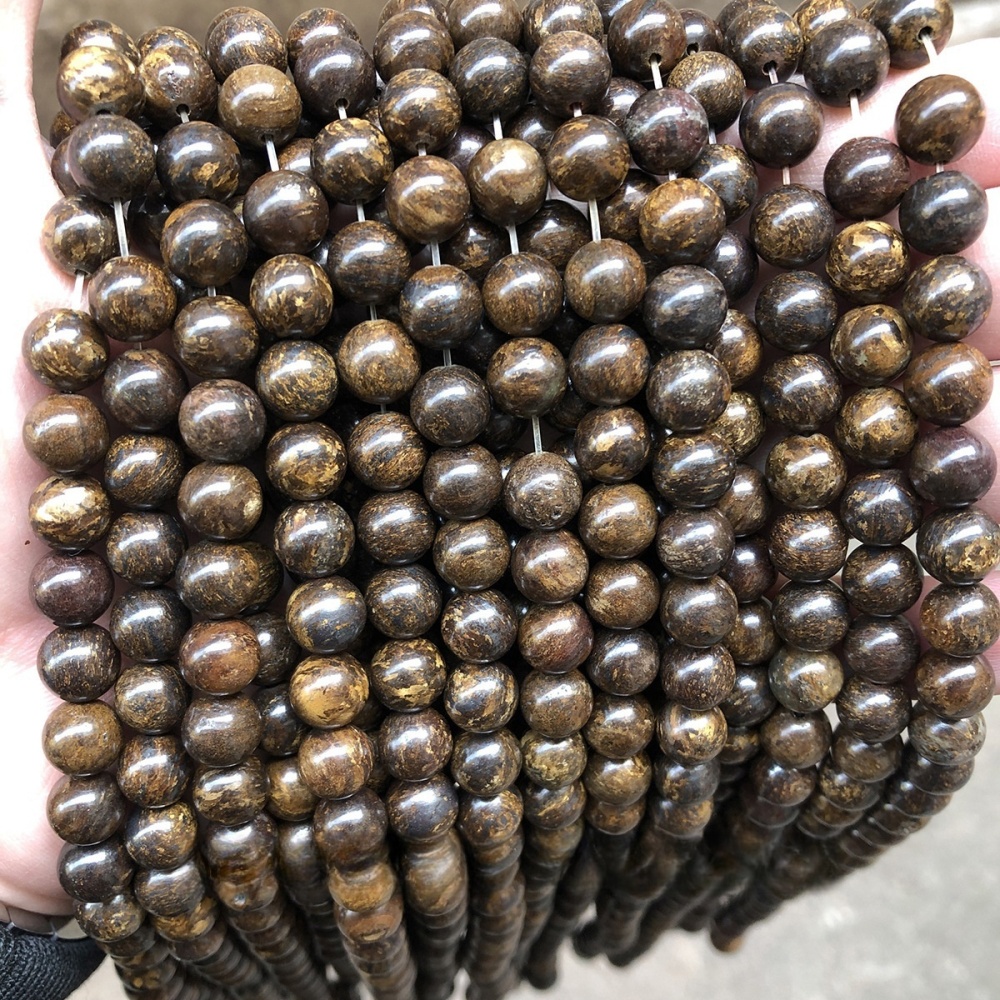 Natural bronze pyroxene loose beads diy jewelry accessories beads