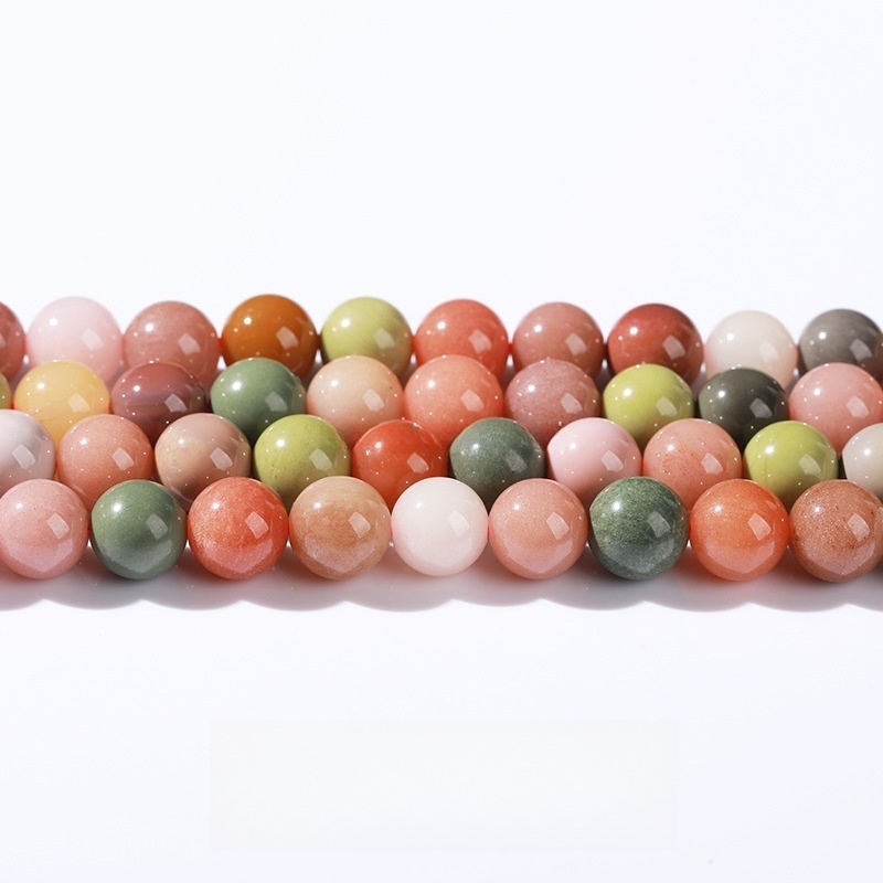 Natural avocado Alaxan stone loose beads Matcha green agate round beads