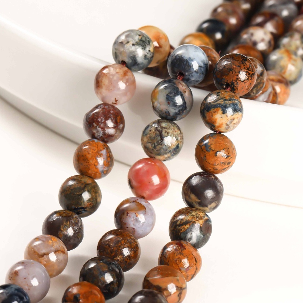 Natural brown Peter stone loose beads DIY jewelry accessories