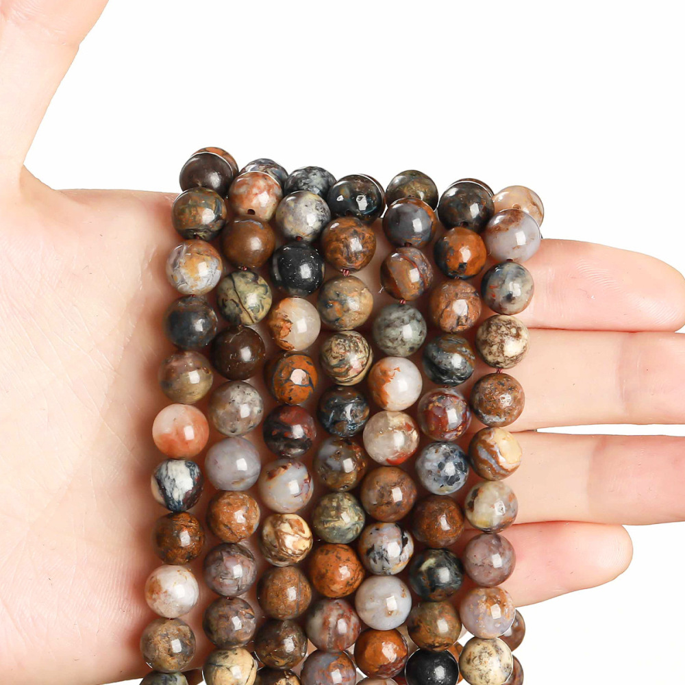 Natural brown Peter stone loose beads DIY jewelry accessories