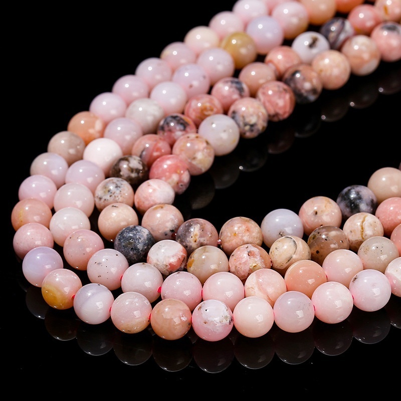 Natural pink opal loose beads jewelry accessories diy bracelet beads