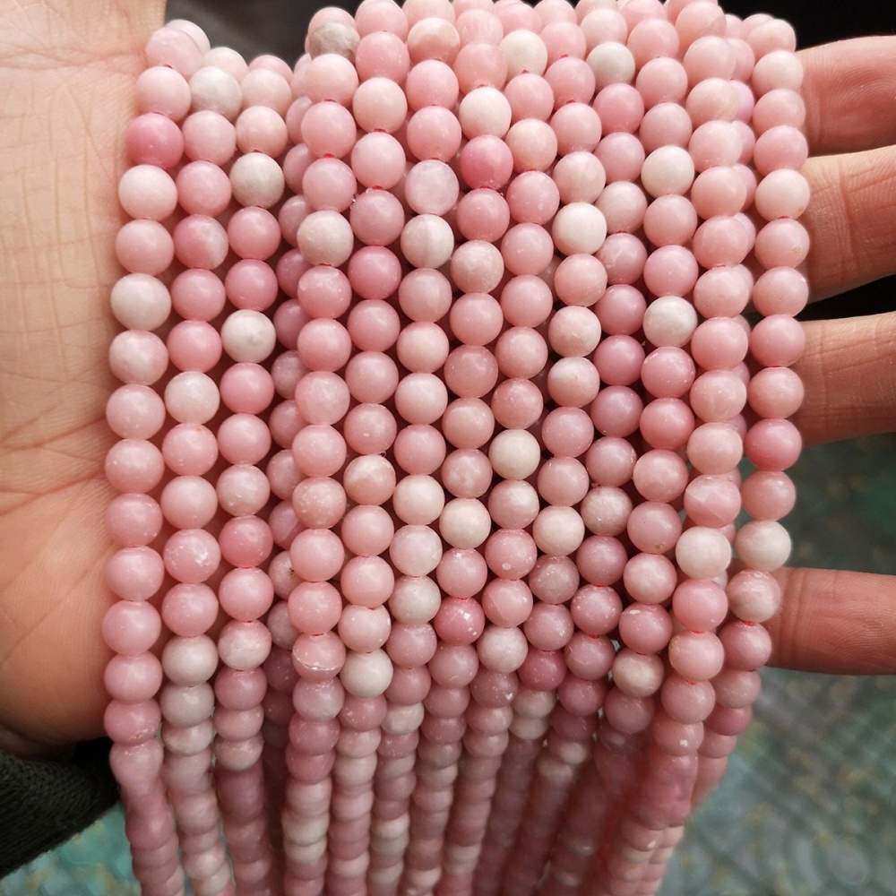 Natural pink opal loose beads jewelry accessories diy bracelet beads