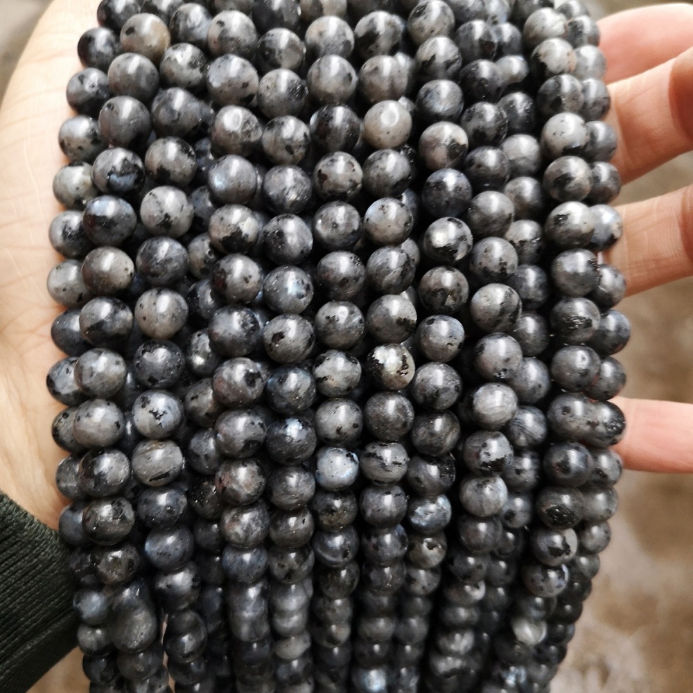 Natural black glitter loose beads diy jewelry accessories beads