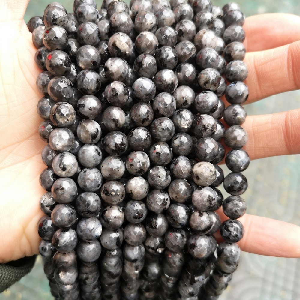 Natural black glitter loose beads diy jewelry accessories beads