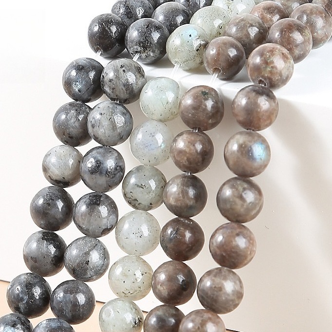 Natural flash stone round beads semi-finished DIY loose beads