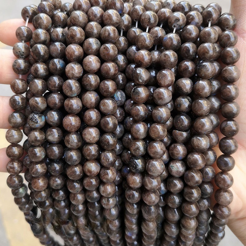 Natural flash stone round beads semi-finished DIY loose beads