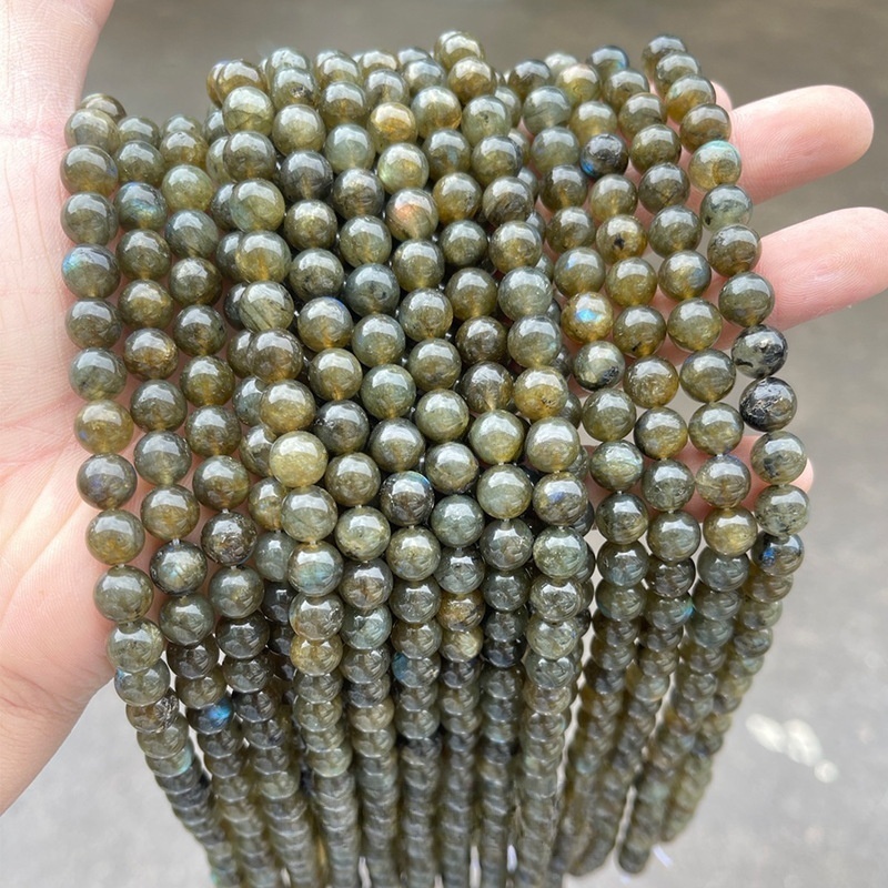 Natural flash stone round beads semi-finished DIY loose beads
