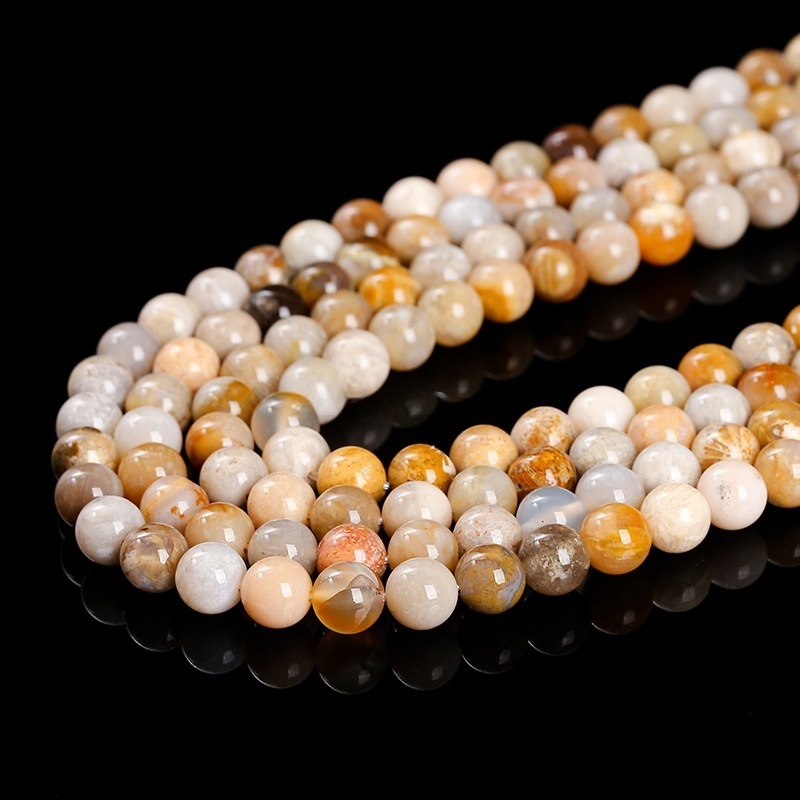Natural chrysanthemum stone loose beads jewelry accessories diy coral jade round beads