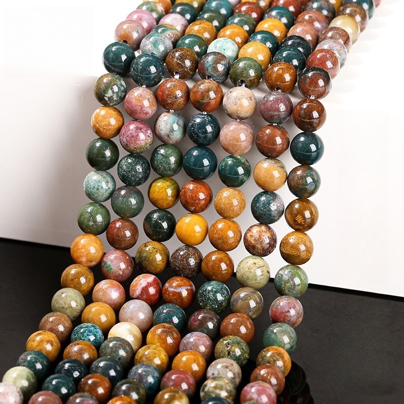 Natural green ocean stone loose beads diy jewelry accessories beads