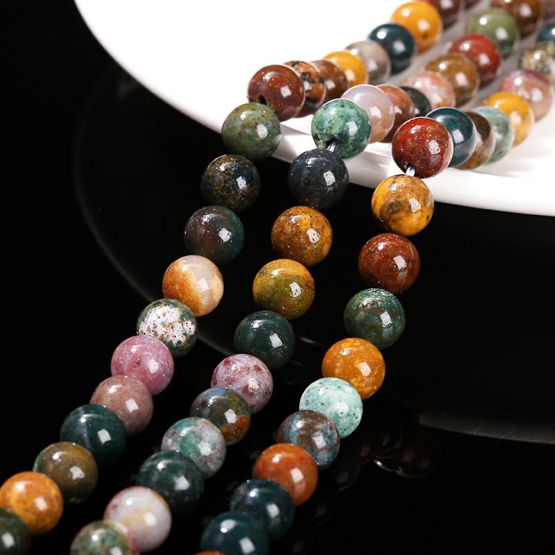 Natural green ocean stone loose beads diy jewelry accessories beads